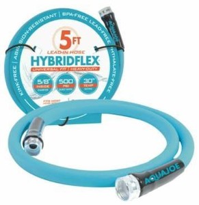 lot 5180 image: Aqua Joe AJPGH05-PRO 58 HYBRIDFLEX Lead-In Hose 5-Foot 500 PSI Burst Rating