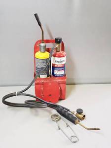 lot 36 image: Oxygen Torch Kit Portable Cylinder Metal Stand for Soldering, Brazing
