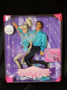 lot 76 image: IN PACKAGE Mattel Olympic Skater Barbie & Ken 1997