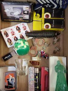 lot 119 image: Goodie Box Guitar Picks, Vintage Lighters, Zippos, Star Wars Spirit of Obi Wan, Air Force, Stamps,..