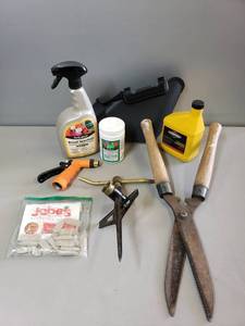 lot 134 image: Garden Shears, Plant Food, Fungicide, Sprinkler, Sprayer, Engine Oil
