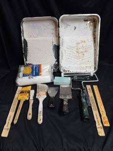 lot 174 image: Painters Supplies Including New In Package Rollers And Paint Brush