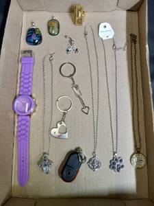 lot 177 image: Necklaces, Keychains, Purple Geneva Watch