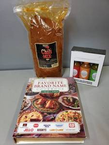 lot 195 image: Cookbook, Chili Mix, Hot Sauce