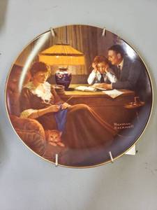 lot 213 image: 3 Norman Rockwell Plates With Certificate Of Authenticity In Original Box