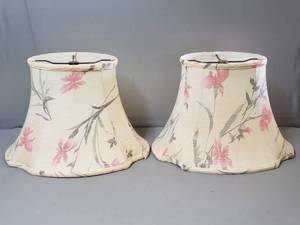 lot 227 image: Pair Of Fabric Lampshades