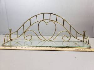 lot 228 image: 18.5 Glass And Brass Shelf