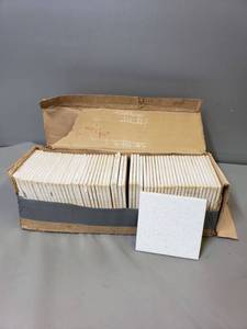 lot 230 image: 4 -14 Vintage Patterned Square Tile, Gloss Finish, Pebbled Surface