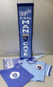 lot 242 image: Kansas City Royals, Pendant, Fan Wall Banner, (2 ) Royals 2X Tees