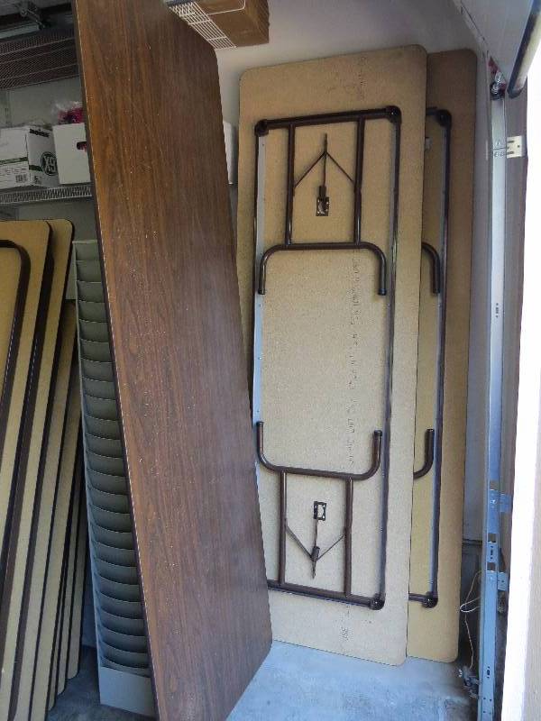lot 9 image: Three 8 x 30 Wood Tables