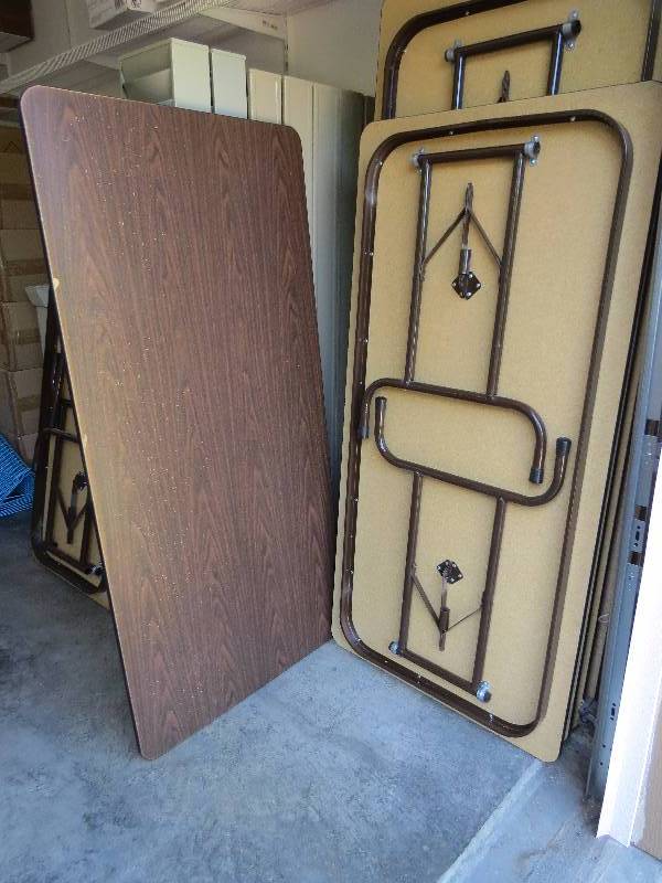 lot 11 image: Two 5  x 30 Wood Tables