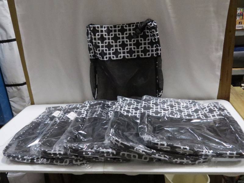 lot 71 image: Lot of 6 Black Geometric WheelchairStroller Bags
