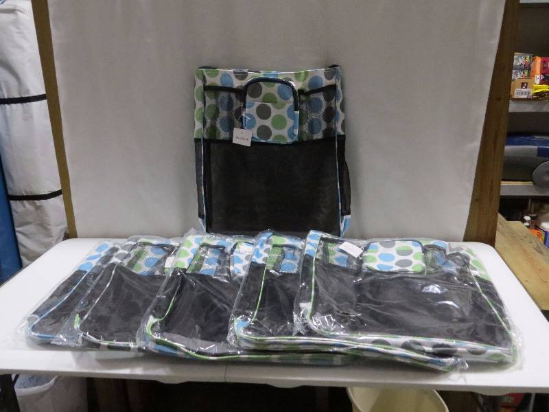 lot 73 image: Lot of 6 BlueGreen Polka Dot WheelchairStroller Bags