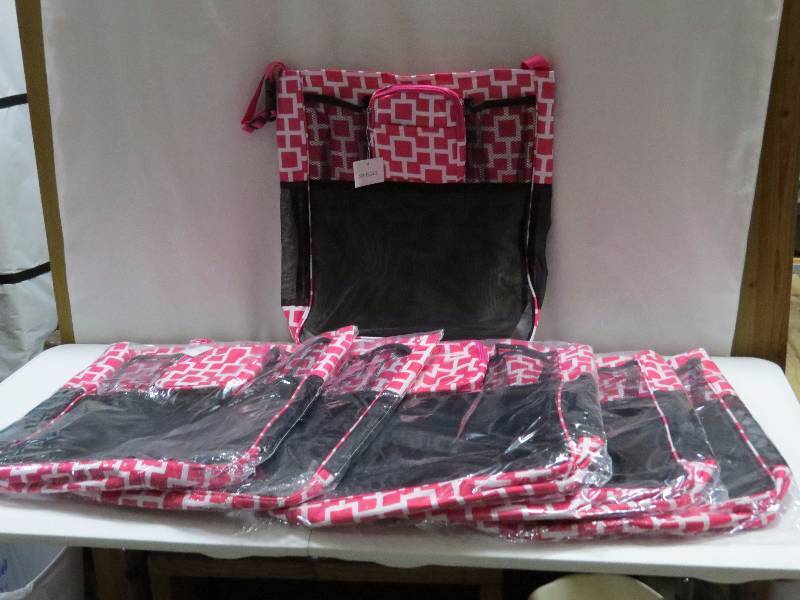 lot 74 image: Lot of 6 Pink Geometric WheelchairStroller Bags