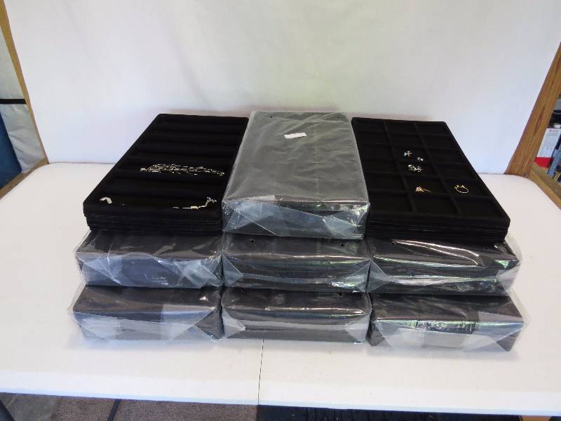 lot 166 image: Lot of Black Flocked Jewelry Tray Liners (jewelry not included)