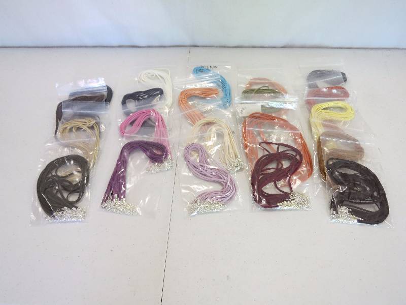lot 176 image: Lot of 200 15 Faux Suede Necklaces in assorted colors