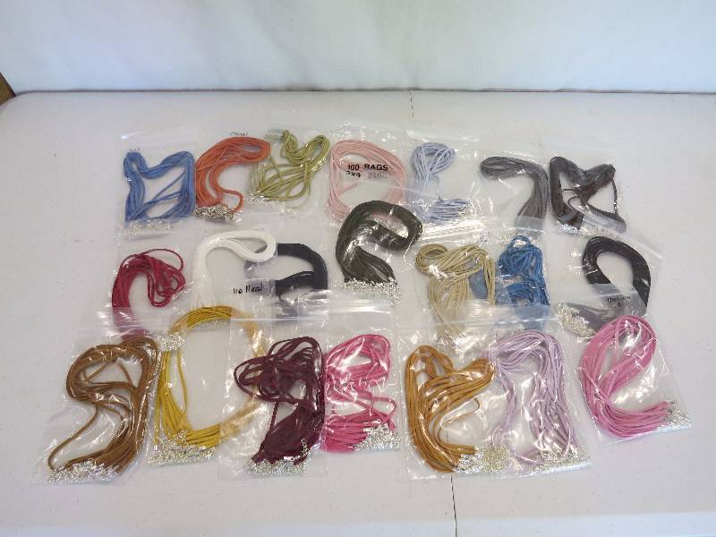 lot 178 image: Lot of 200 15 Faux Suede Necklaces in assorted colors