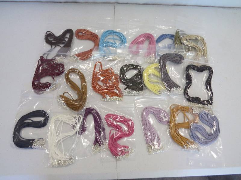 lot 179 image: Lot of 200 15 Faux Suede Necklaces in assorted colors