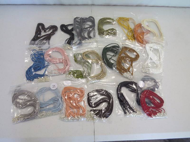 lot 180 image: Lot of 200 15 Faux Suede Necklaces in assorted colors