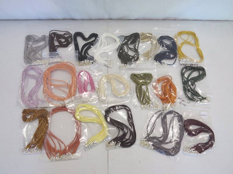 lot 181 image: Lot of 200 15 Faux Suede Necklaces in assorted colors