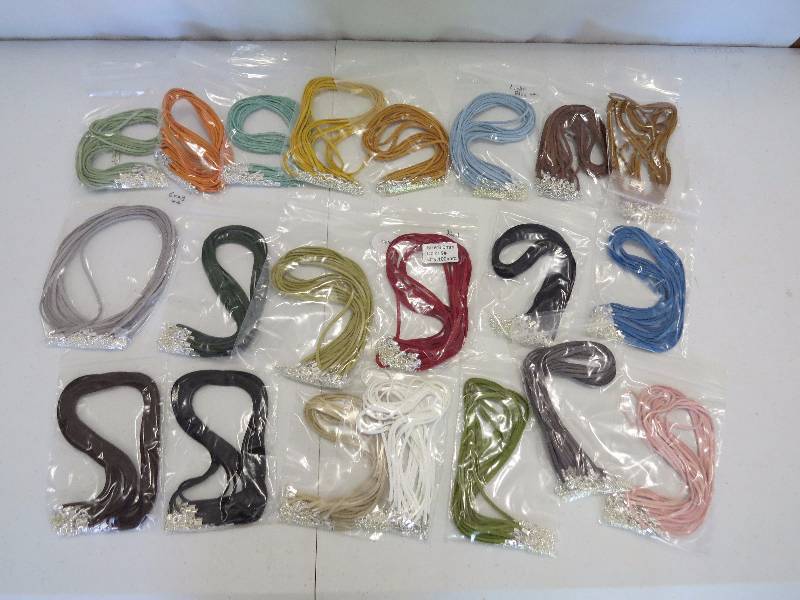 lot 182 image: Lot of 200 15 Faux Suede Necklaces in assorted colors