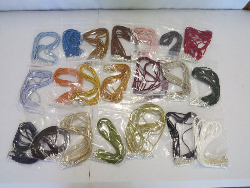 lot 183 image: Lot of 200 15 Faux Suede Necklaces in assorted colors