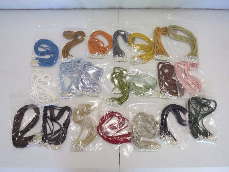 lot 184 image: Lot of 200 15 Faux Suede Necklaces in assorted colors