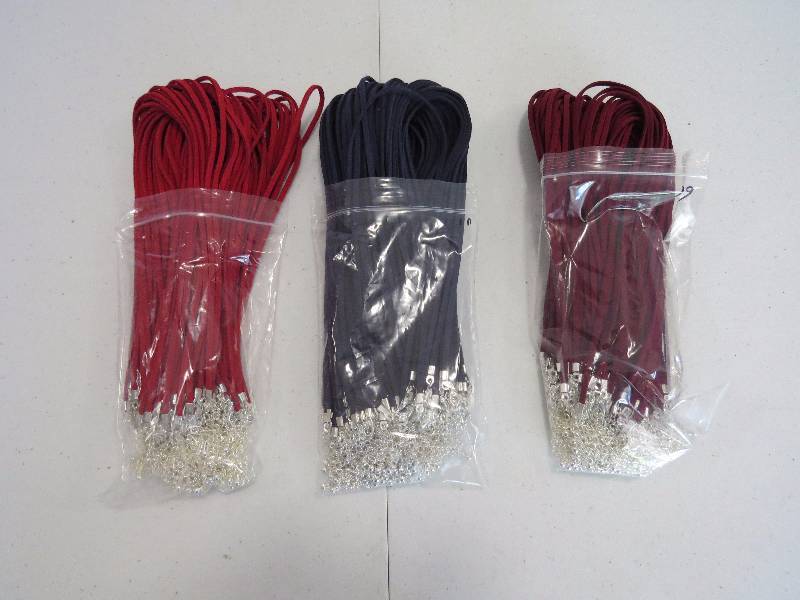 lot 193 image: Lot of 200 15 Faux Suede Necklaces in assorted colors