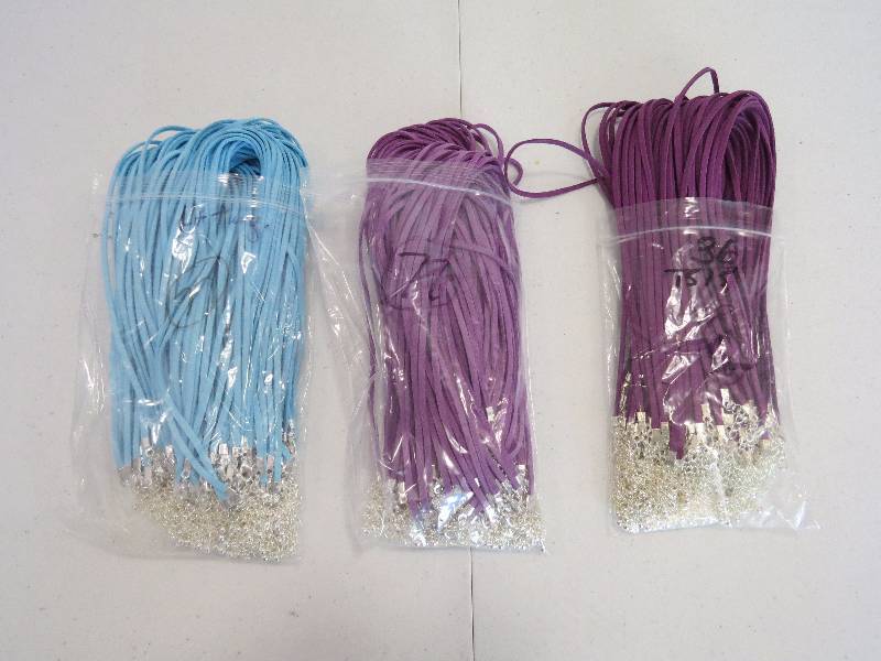 lot 195 image: Lot of 200 15 Faux Suede Necklaces in assorted colors