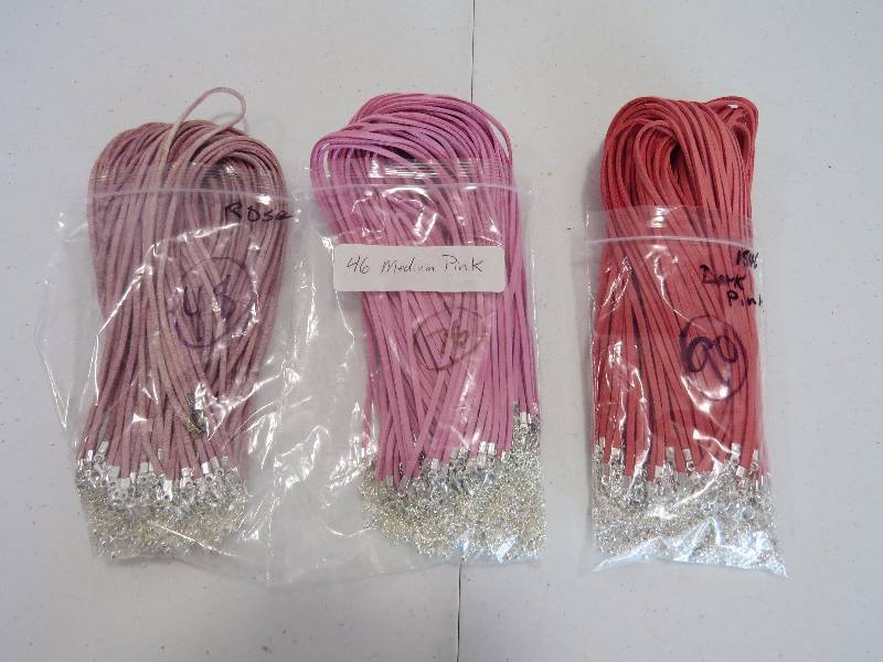 lot 200 image: Lot of 200 15 Faux Suede Necklaces in assorted colors