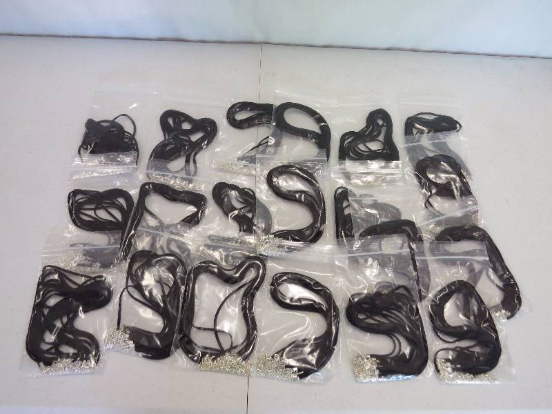 lot 203 image: Lot of 200 15 Black Faux Suede Necklaces