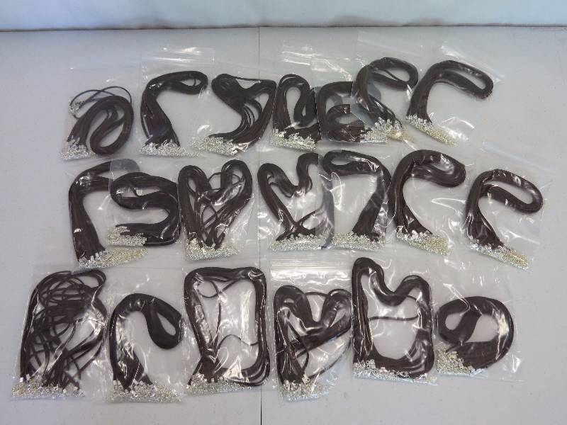 lot 208 image: Lot of 200 15 Dark Brown Faux Suede Necklaces