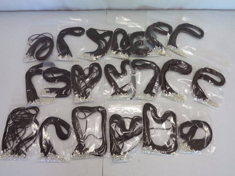 lot 210 image: Lot of 200 15 Dark Brown Faux Suede Necklaces