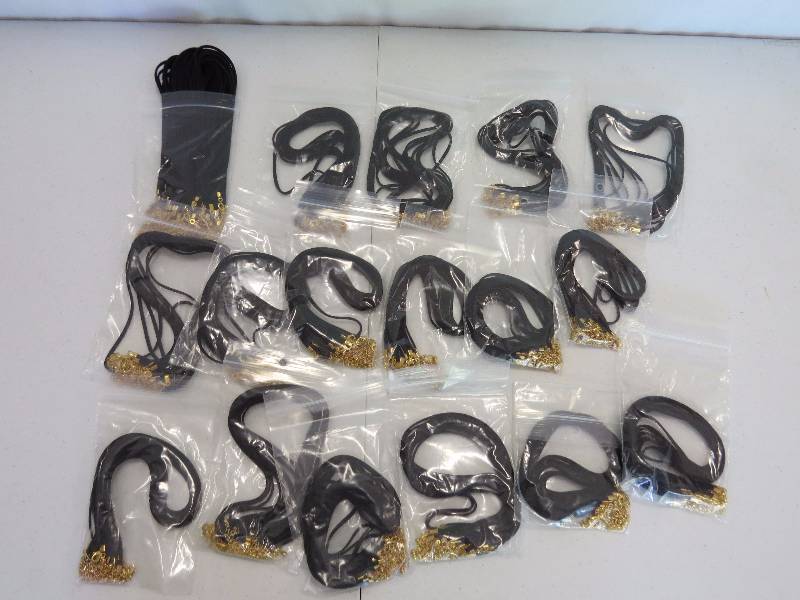 lot 211 image: Lot of 170 15 Black Faux Suede Necklaces