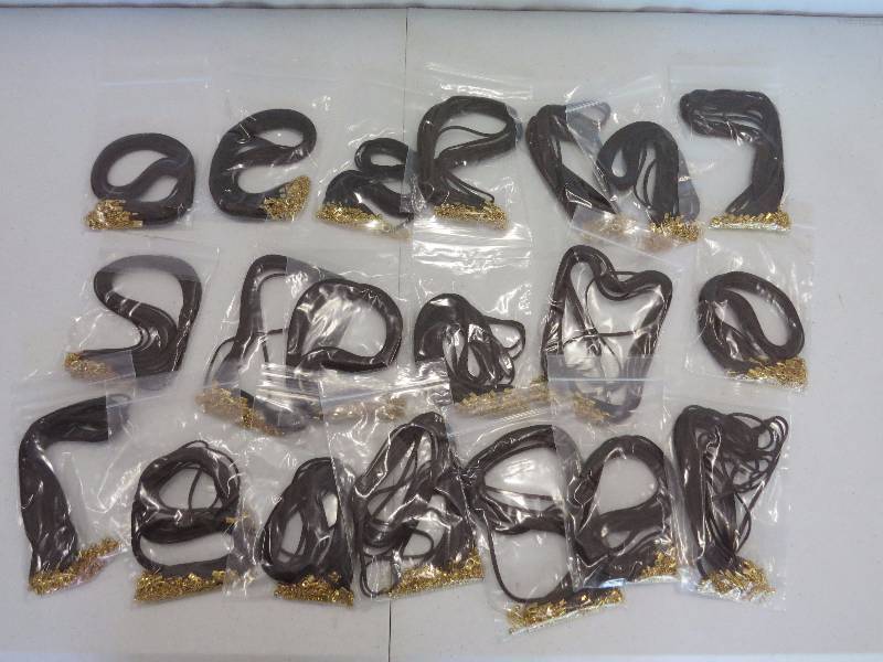 lot 212 image: Lot of 200 15 Dark Brown Faux Suede Necklaces