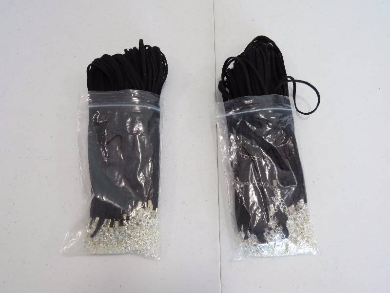 lot 215 image: Lot of 150 15 Black Faux Suede