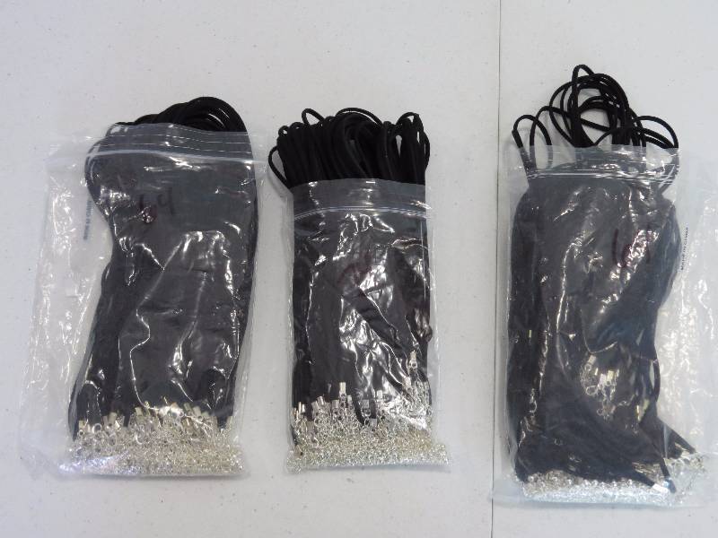 lot 217 image: Lot of 200 15 & 18 Black Faux Suede