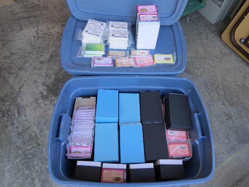 lot 219 image: Large tote full of Recipe Cards and Relax with Wax Cards