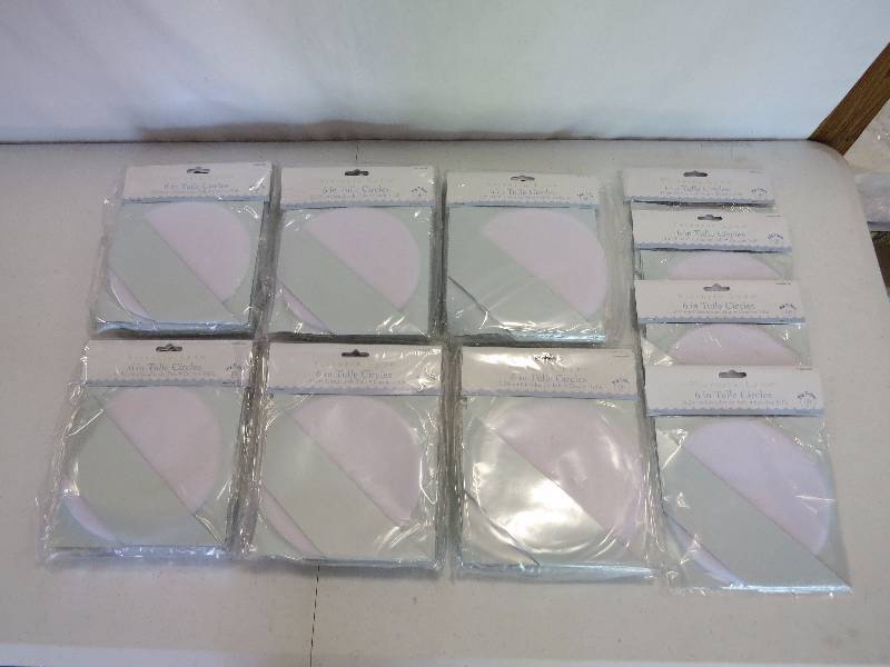 lot 241 image: Lot of 40 pkgs of 50 6 White Tulle Circles