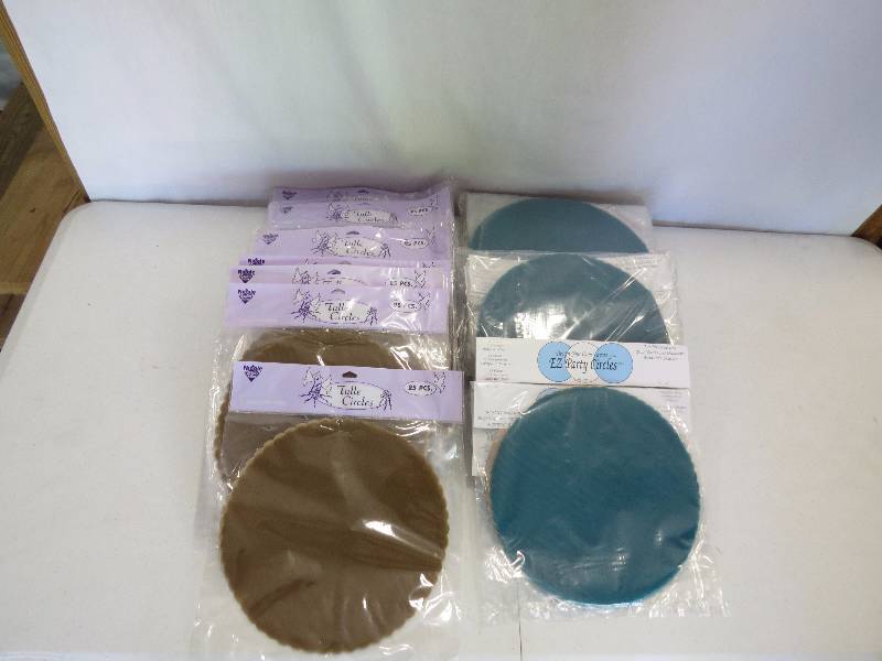 lot 242 image: Lot of 43 pkgs of 25 9 Tulle Circles
