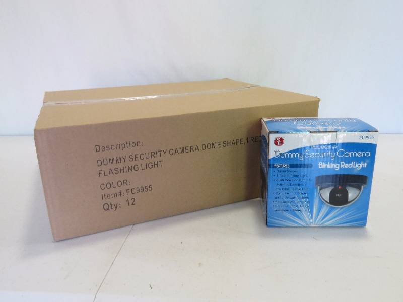 lot 262 image: Lot of 12 Dummy Security Dome Cameras - Blinking Red Light