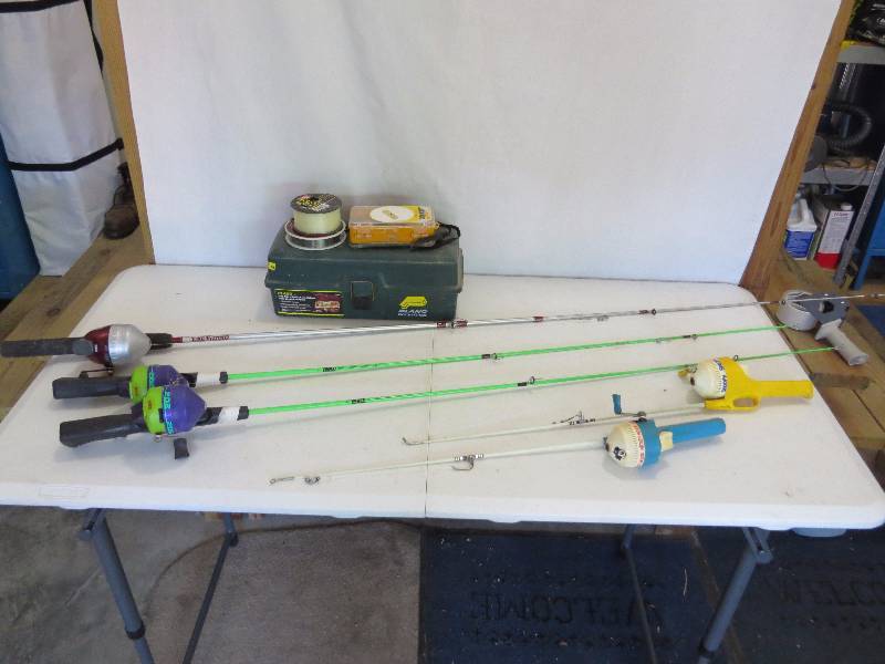 lot 297 image: Lot of Zebco Fishing Poles and Tackle