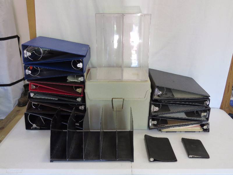 lot 301 image: Lot of Binders, Magazine Holders, Desktop Organizer, File Box