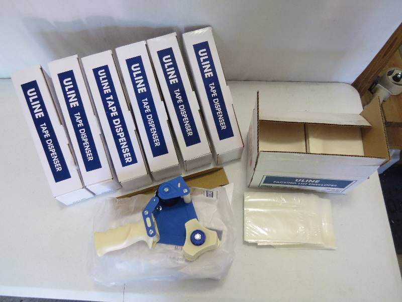 lot 303 image: Lot of Tape Dispensers and Packing List Envelopes