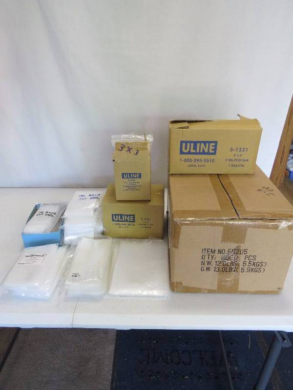lot 307 image: Lot of Uline Clear Packaging Bags