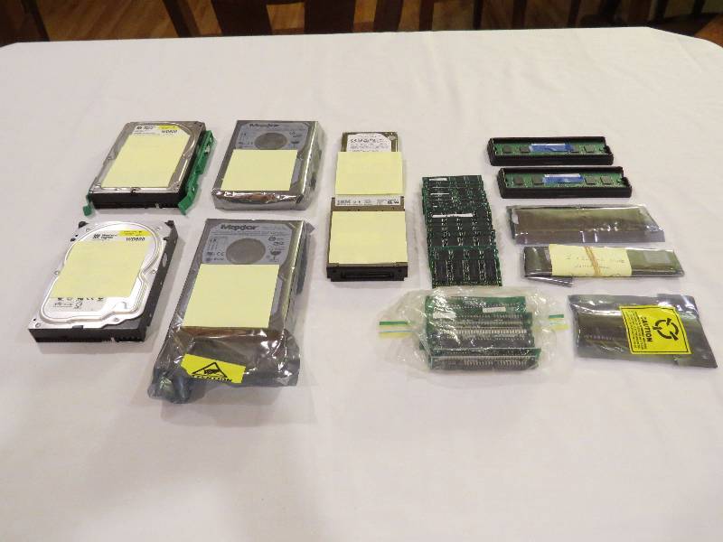 lot 354 image: Lot of Computer Hard Drives and Memory Sticks (RAM)