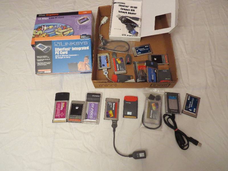lot 368 image: Large lot of PCLaptop ModemEthernetWireless Network Cards