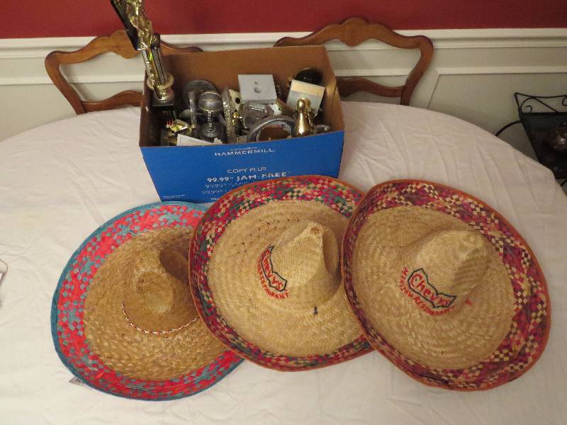 lot 385 image: Large lot of trophies and 3 somberos