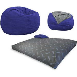 lot 45572 image: CordaRoy s Convertible Corduroy Full Size Bean Bag Chair Navy