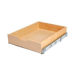 lot 45573 image: Real Solutions for Real Life 5 in. H x 17.78 in. W x 22 in. D Soft-Close Wood Drawer Box Pull-Out Cabinet Organizer, BeigeBisque